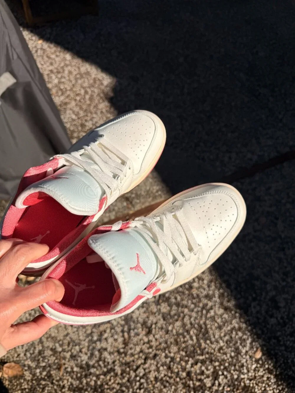 Nike Air Jordan 1 Low Women's Sneakers – White/Pink